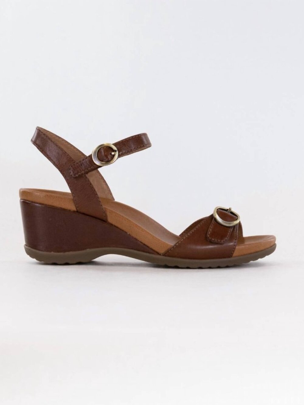 Dansko Womens Arielle Wedge Glazed kid Leather Sandals TAN EU 41 US 10.5-11 NIB